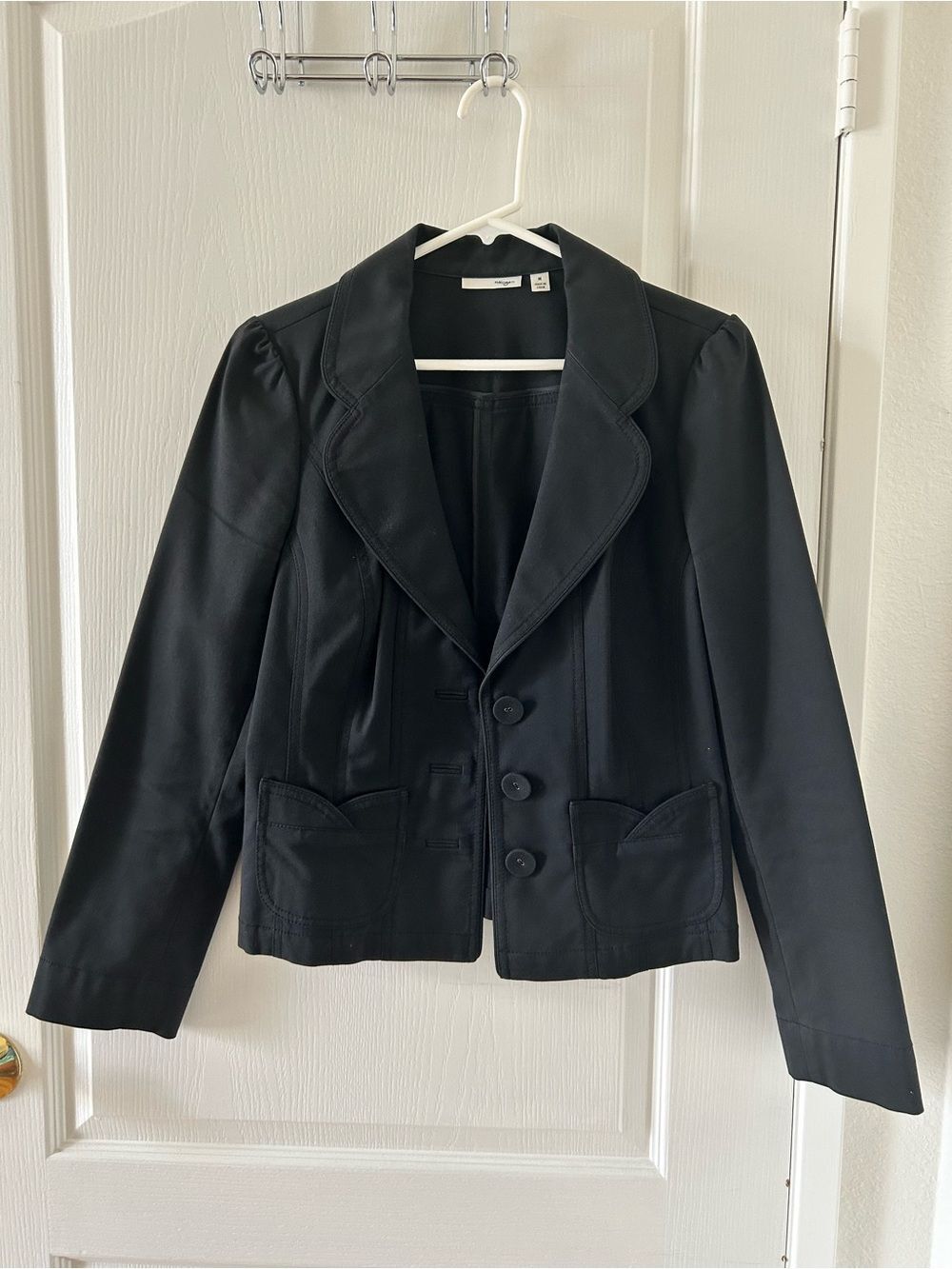 Halogen Black Fitted Blazer Size Medium Workwear Minimalist Office